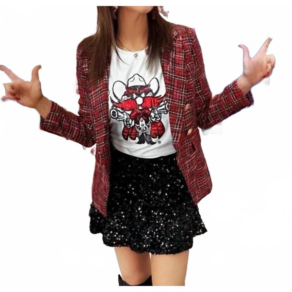 NEW BRIANNA CANNON sequin trumpet mini skirt in black